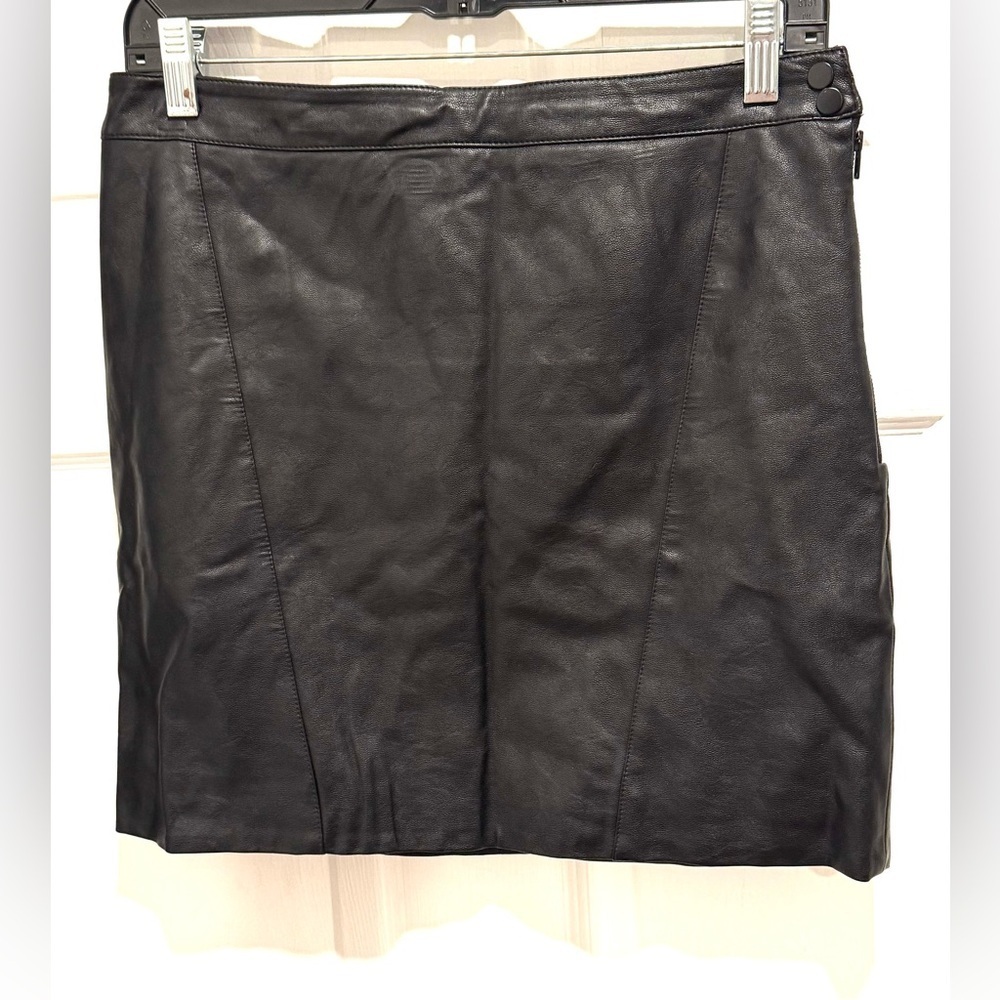 Bardot x Revolve Vegan Leather Mini Skirt zipper goth black party cocktail 8